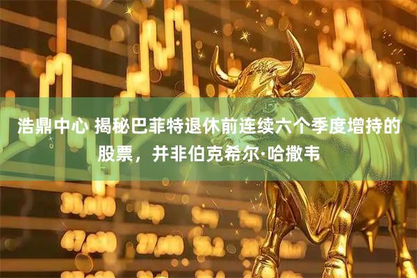 浩鼎中心 揭秘巴菲特退休前连续六个季度增持的股票，并非伯克希尔·哈撒韦