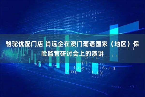 骆驼优配门店 肖远企在澳门葡语国家（地区）保险监管研讨会上的演讲