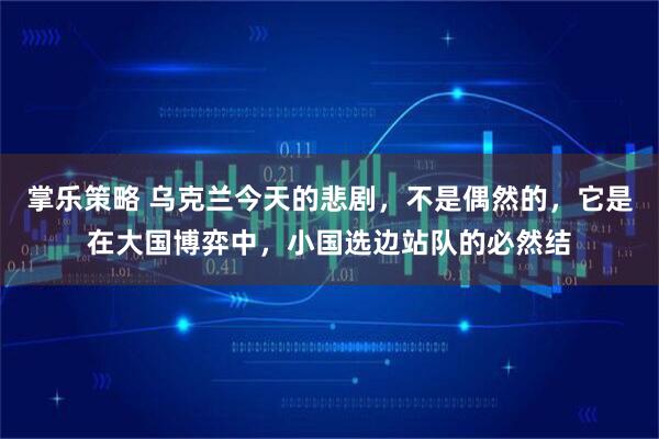掌乐策略 乌克兰今天的悲剧，不是偶然的，它是在大国博弈中，小国选边站队的必然结
