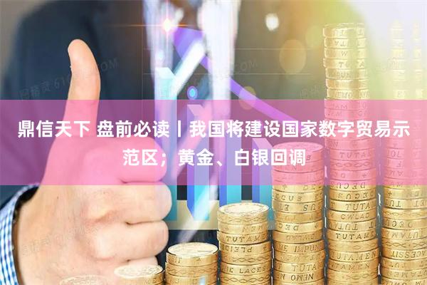 鼎信天下 盘前必读丨我国将建设国家数字贸易示范区；黄金、白银回调