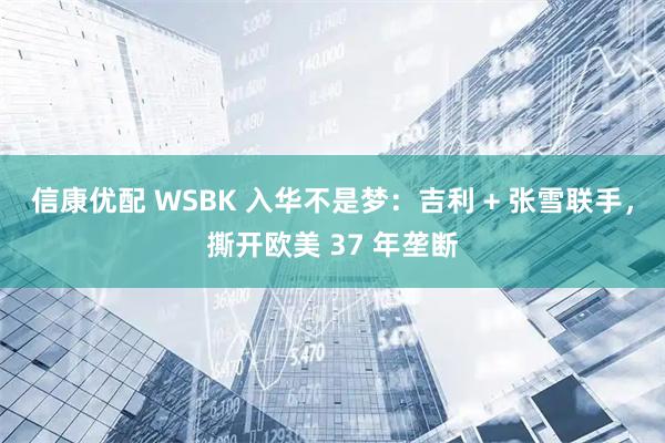 信康优配 WSBK 入华不是梦：吉利 + 张雪联手，撕开欧美 37 年垄断