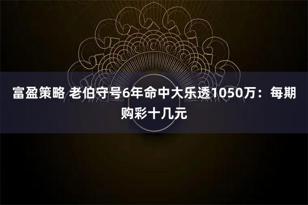 富盈策略 老伯守号6年命中大乐透1050万：每期购彩十几元